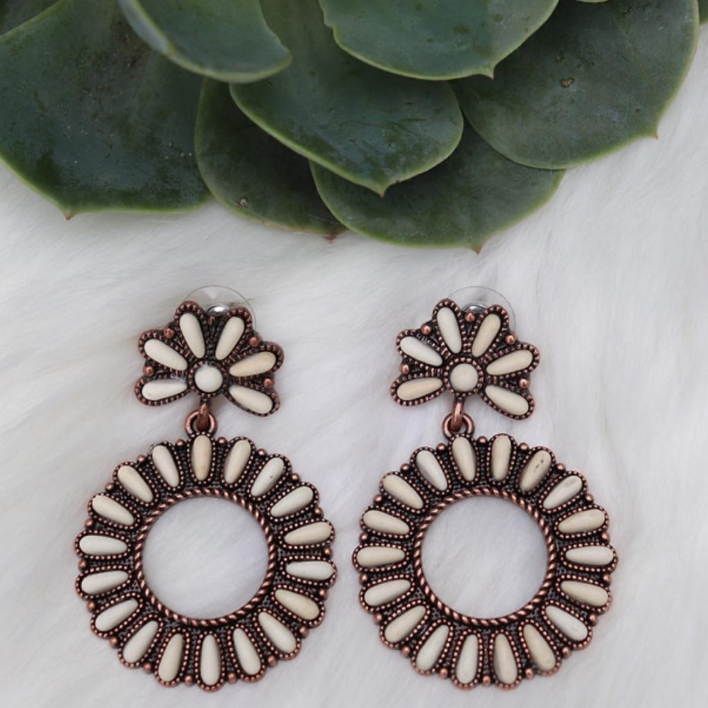White western earrings